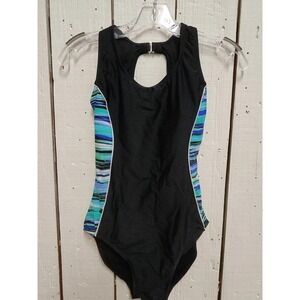 Catalina Black Tummy Control One Piece Swimsuit 12 14 Slimming